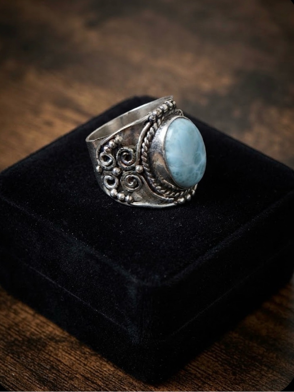 Larimar Statement Ring size 8